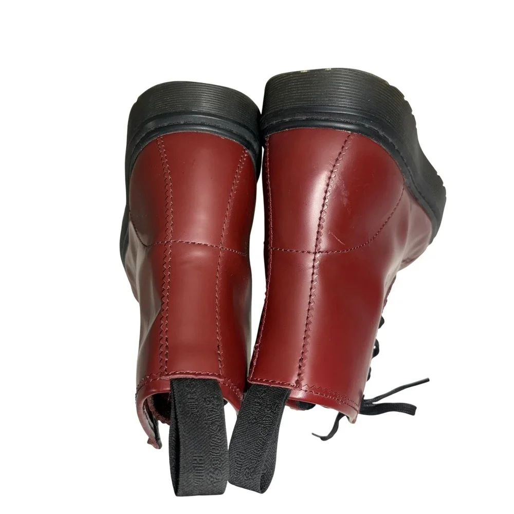 Dr. Martens Mayer Boots Mens 11 Cherry Red Lace Up Lightweight AW004 SK 11 N